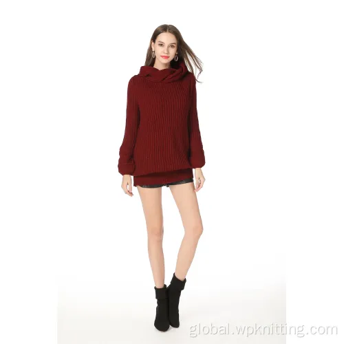 Dye Yarn Women Pullover Sweater Fashion women's turtleneck pullover sweater tight Factory